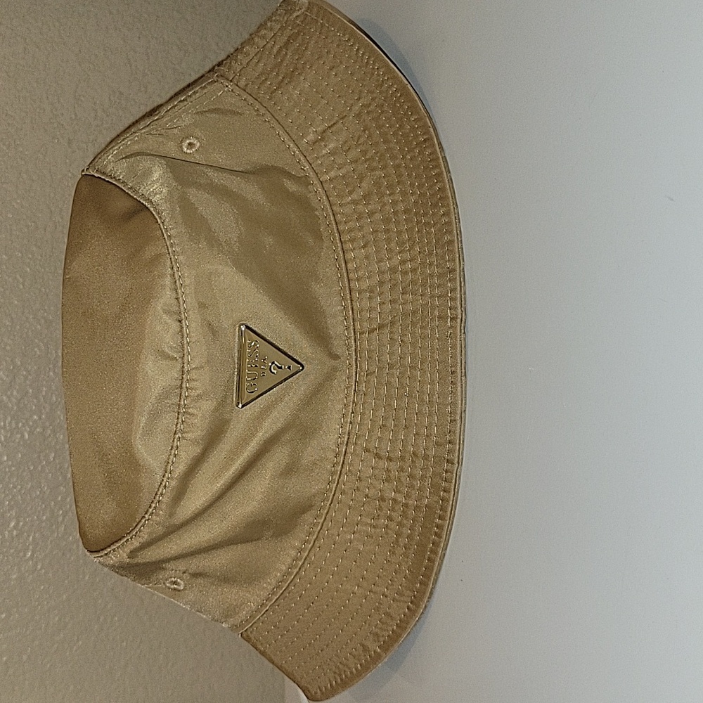 Guess Tan Bucket Hat with Logo